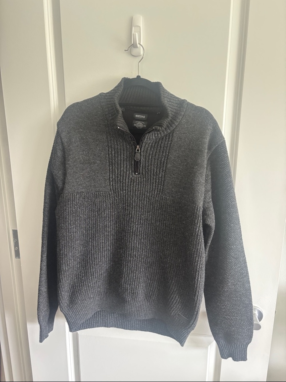 Buffalo David Bitton Men's Charcoal QuarterZip Pullover Sweater